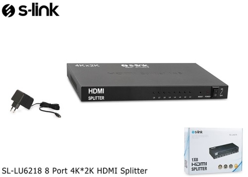 S-LINK SL-LU6218 8 Port 4K*2K HDMI Splitte HDMI ÇOKLAYICI